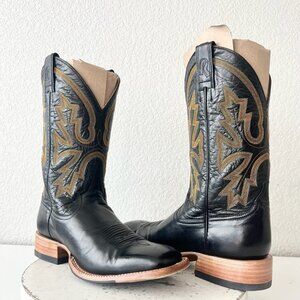 Rod Patrick Mens Cowboy Boots 9.5C Black Narrow Cowboy Square Toe Western